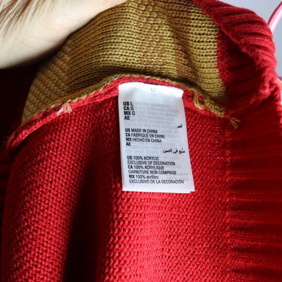 Karen Scott Red Sequin Reindeer Christmas Sweater NWT Size L - Picture 4 of 4